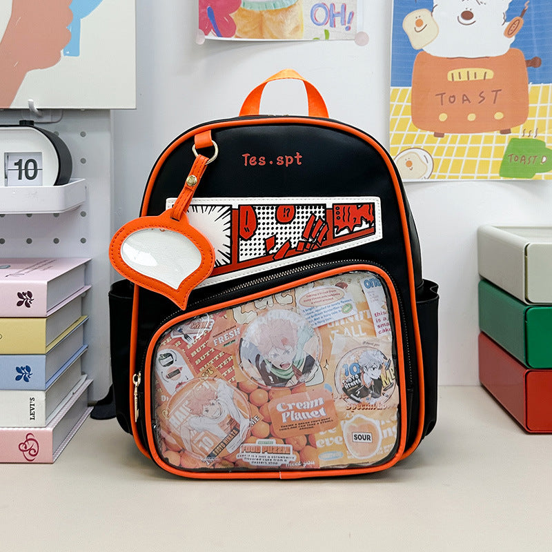 Comfortable Cartoon Portable Millet Display Transparent Backpacks