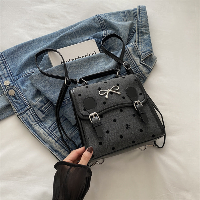 Women's Fashion Korean Style Bow Canvas Backpacks