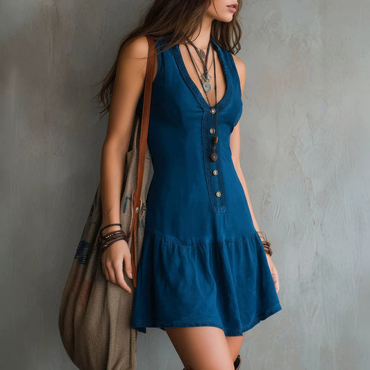 Women's Summer Fashion Elegance Sleeveless Fastener Decoration Shorts