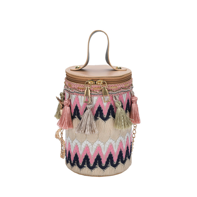 Women's Style Summer Tassel Round Popular Chain Crossbody Bags