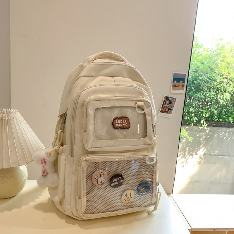 Large Capacity Female College Cute Versatile Transparent Backpacks