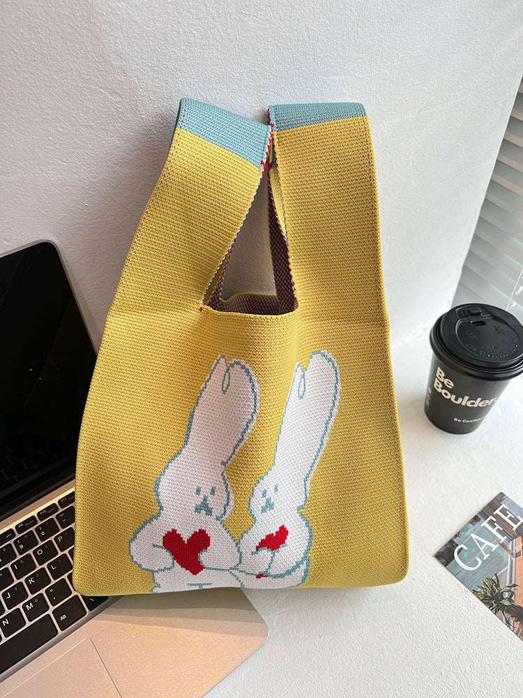 Valentine's Day Gift Knitted Portable Large Capacity Fashion Tote Bags
