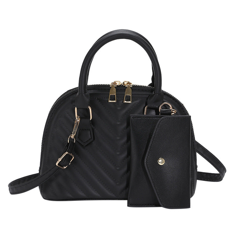 Women's Popular Fashion Striped Two-piece Shell Mummy Crossbody Bags