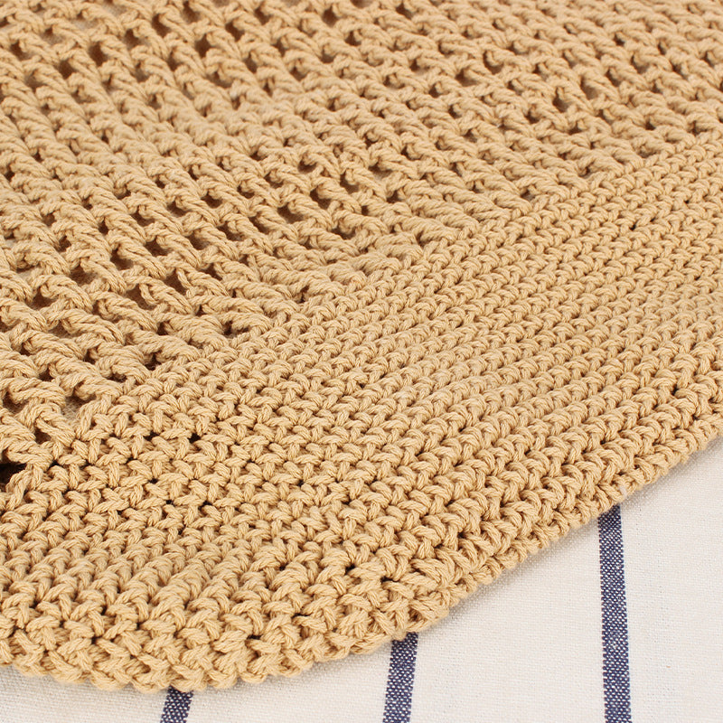 Women's Cotton Thread Woven Hollow Mesh Seaside Shoulder Bags