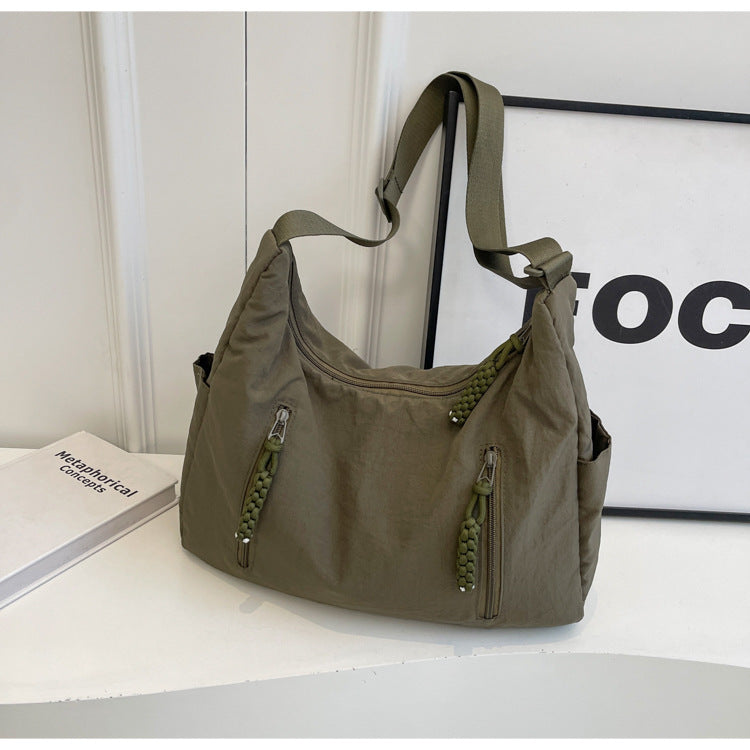 Dumpling Large Capacity Washed Cloth Female Crossbody Bags