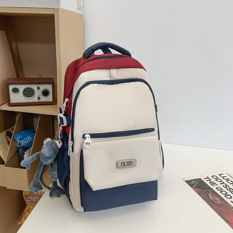 Contrast Color Female Korean University Style Backpacks