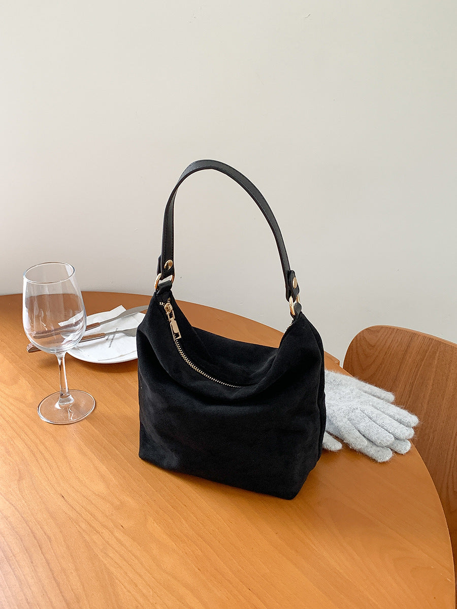 Suede Fashion Female Niche High-grade Modern Shoulder Bags