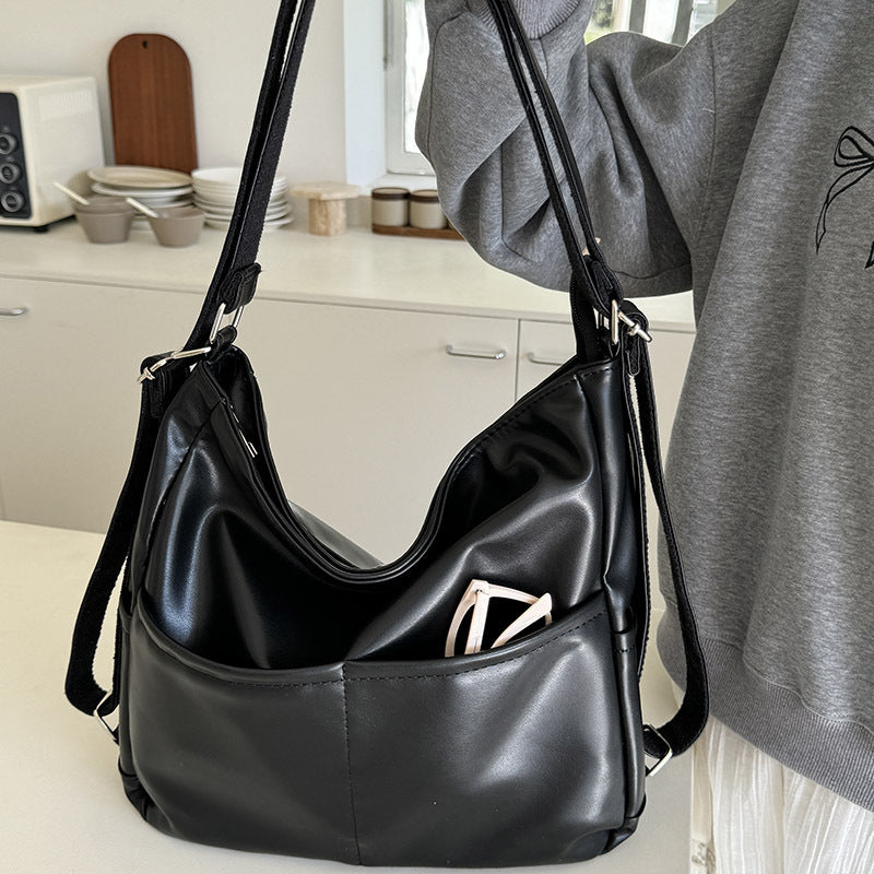 Women's Soft Leather Large Capacity Commuter Multifunctional Tote Bags