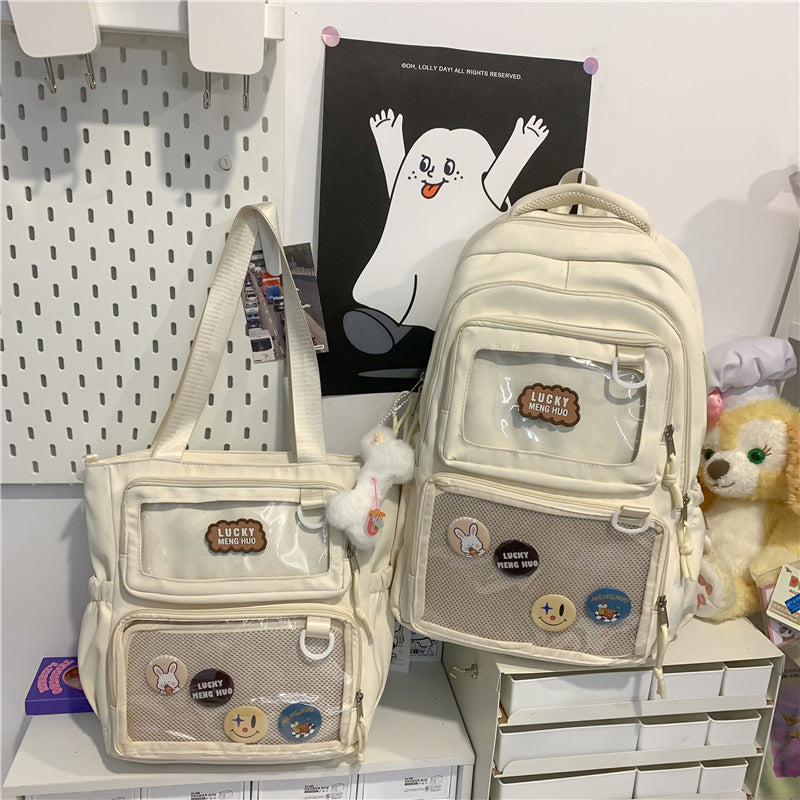 Large Capacity Female College Cute Versatile Transparent Backpacks