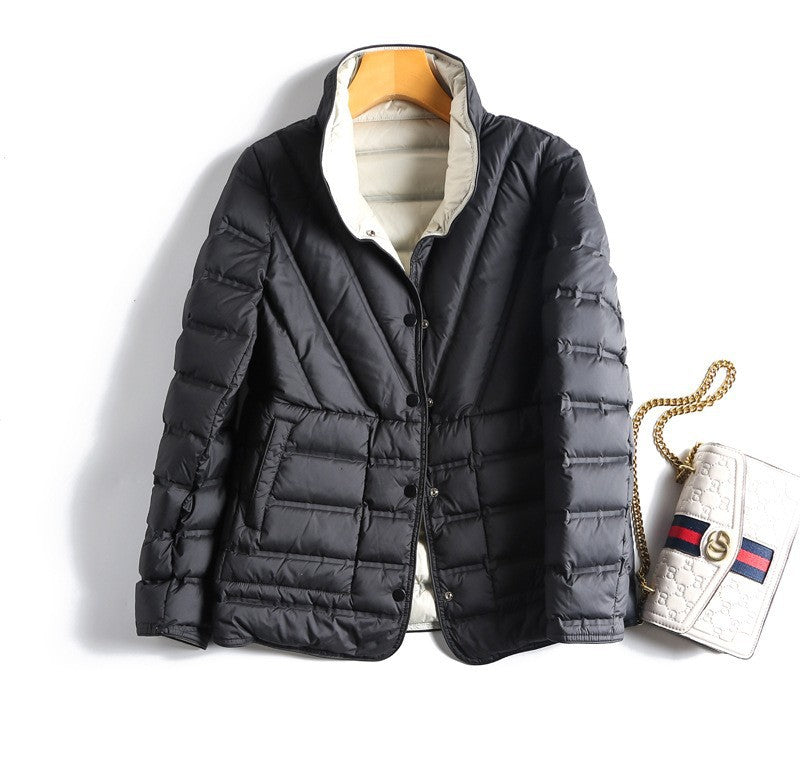 Wear Lightweight Warm Adhesive Fashion Stand Collar Single-breasted Jackets