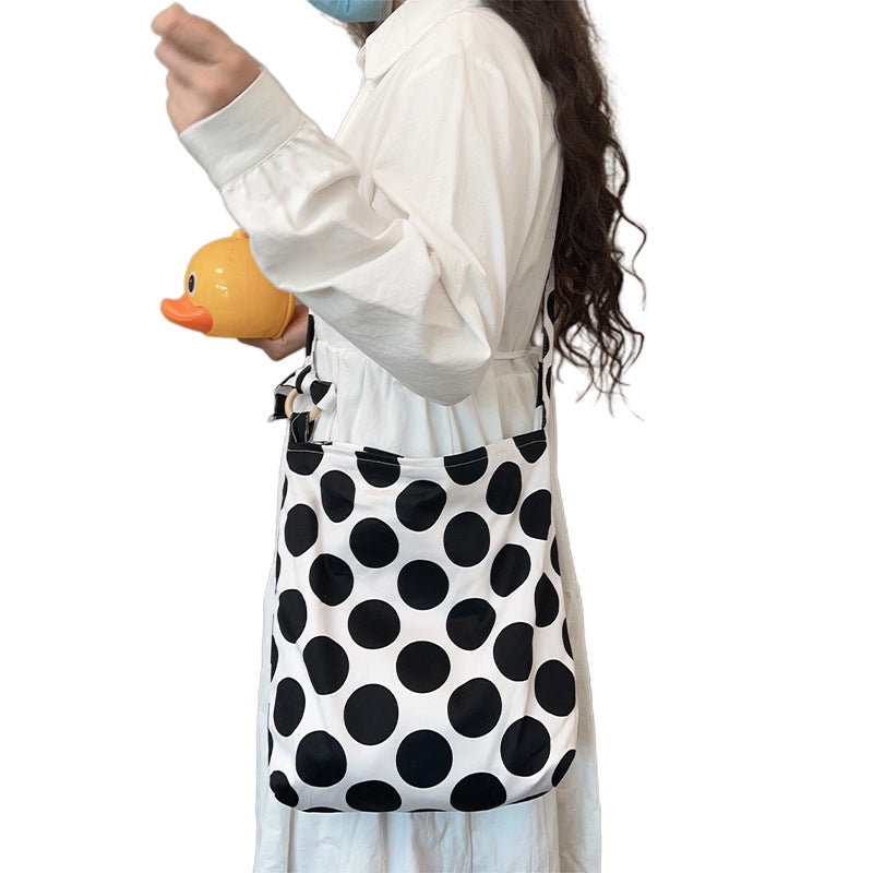 Diagonal Adjustable Length Zipper Commuter Large Shoulder Bags