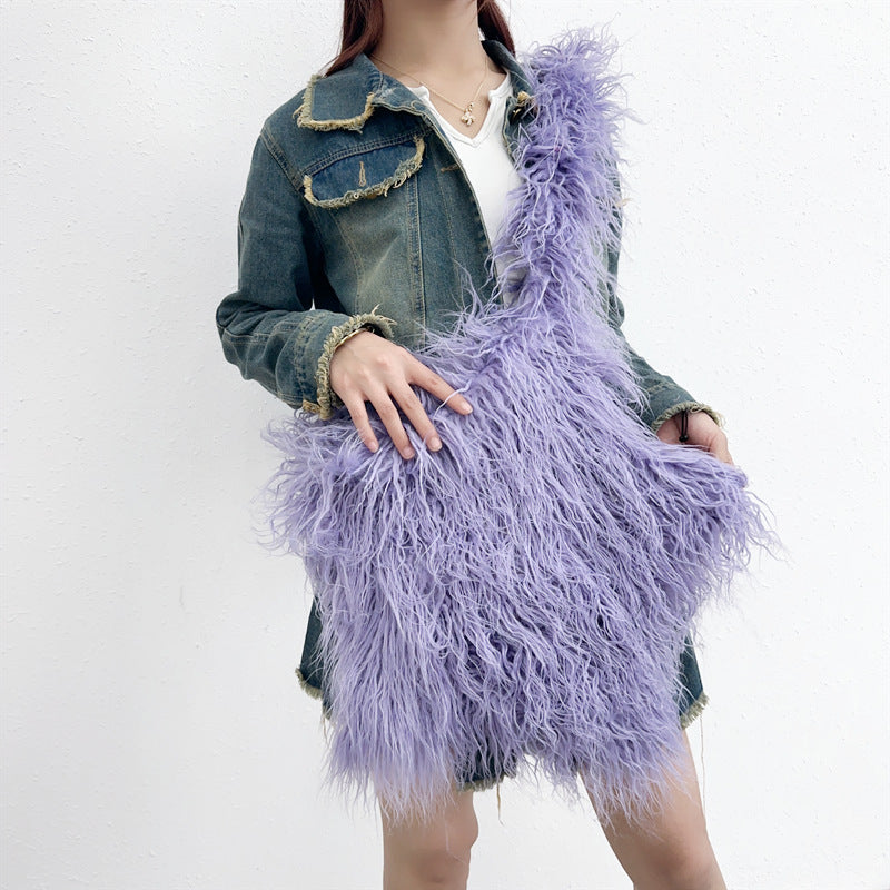 Plush Dopamine Wear Niche Hot Furry Crossbody Bags