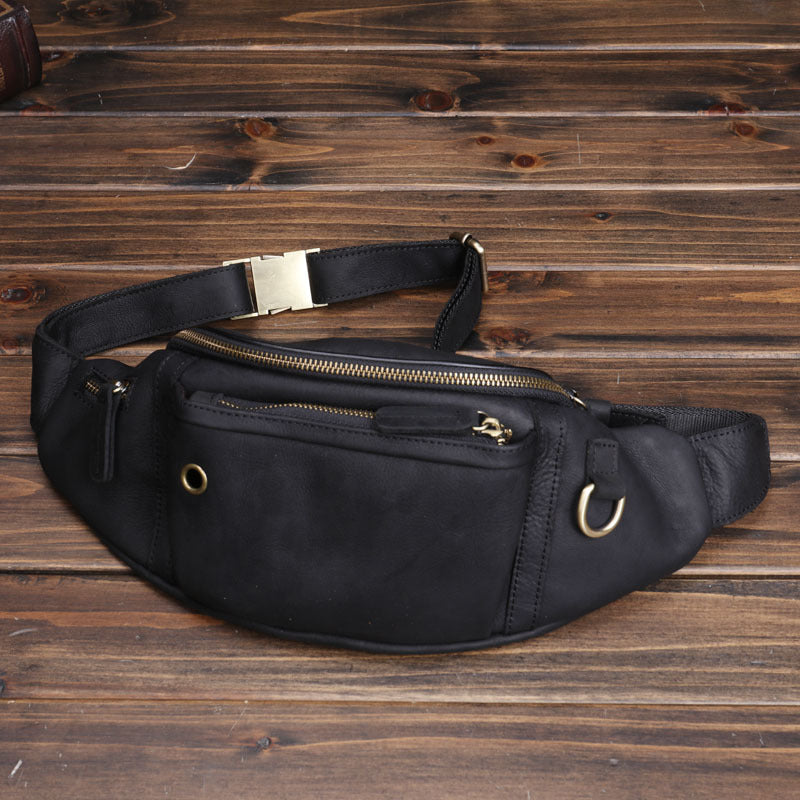 Men's Horse Leather First Layer Cowhide Large Bags