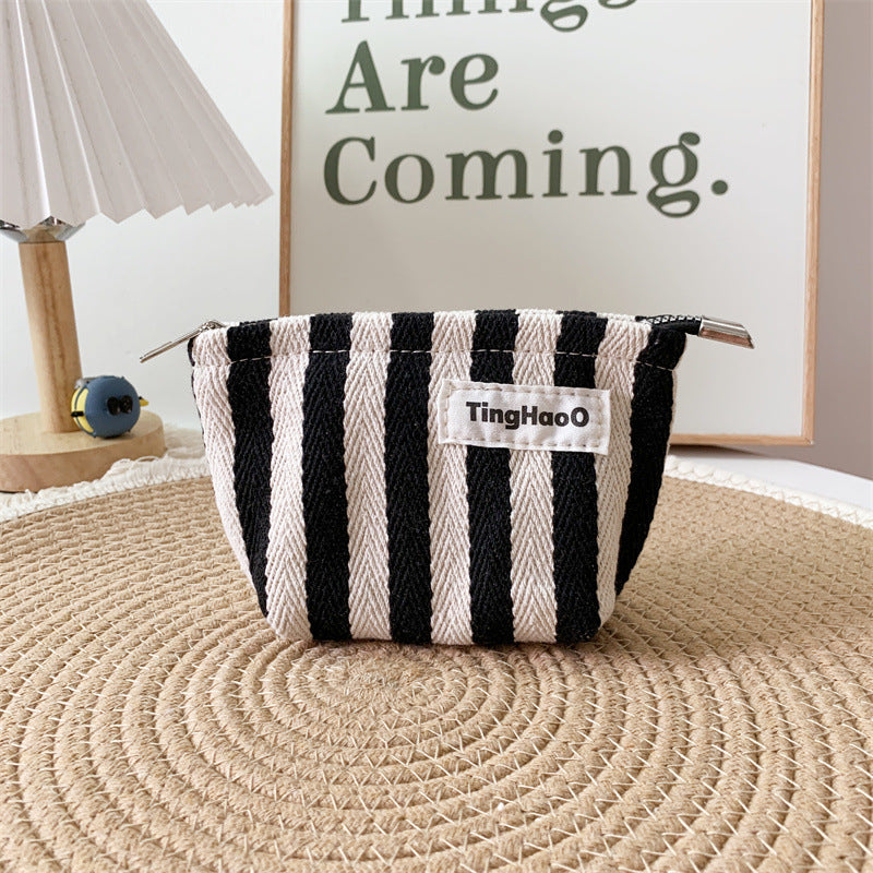 Fabric Large Capacity Striped Portable Storage Handbags