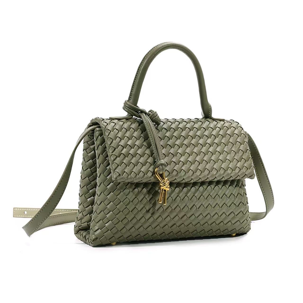 Classic Women's Woven Fashion Leather Handmade Handbags