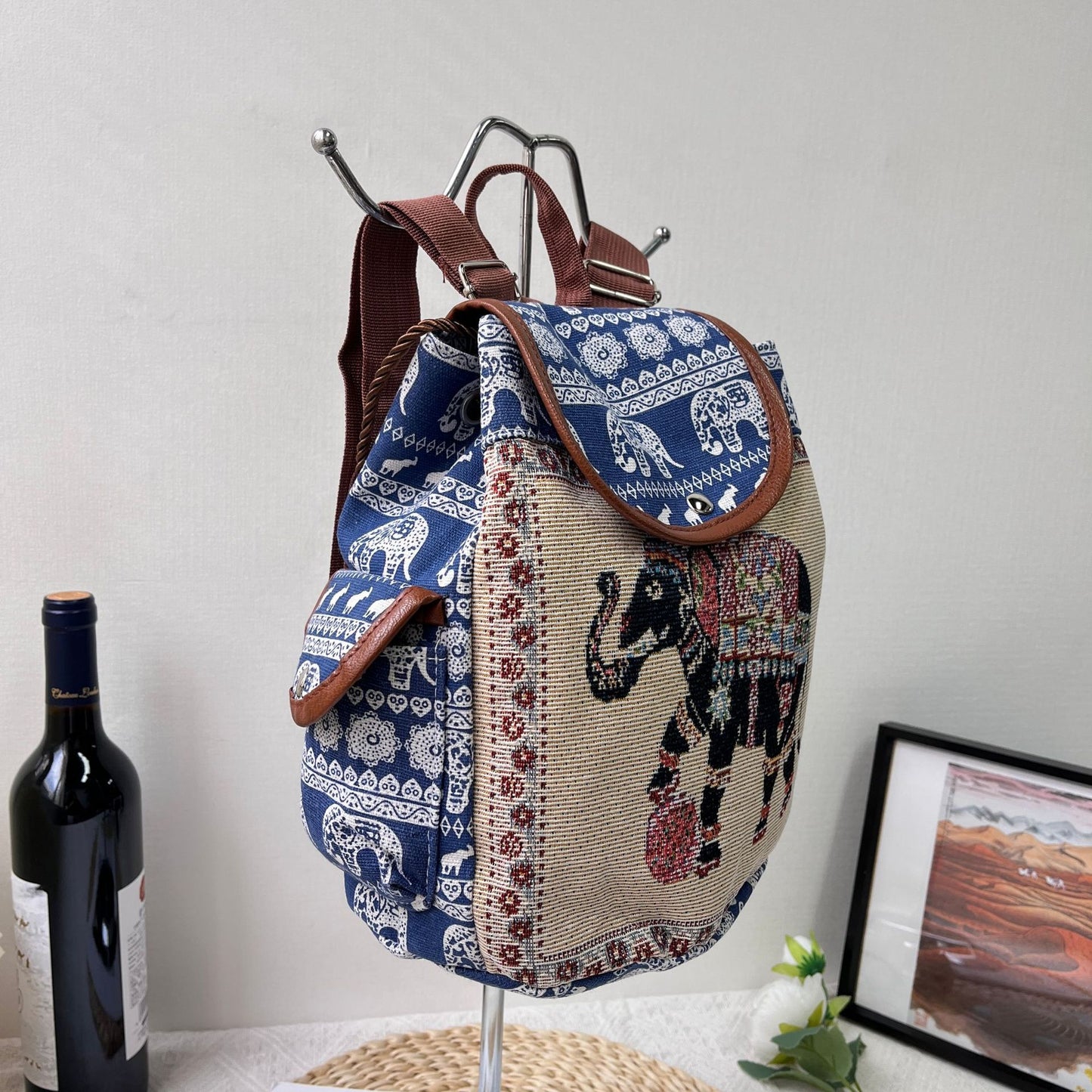 Retro Ethnic Style Special Drawstring Cover Backpacks