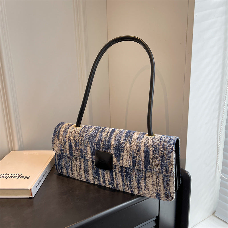 Women's Commuter Underarm French Stick Denim Retro Armpit Bags
