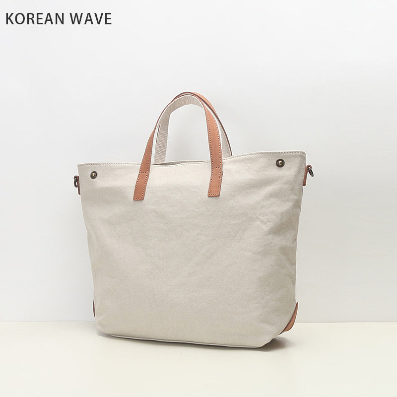 Women's & Men's & Canvas With First Layer Cowhide Large Bags