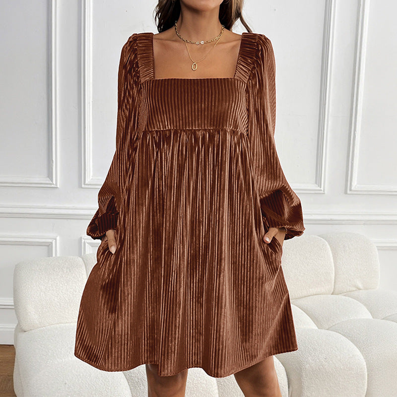 Commuting Date Festival Loose Elegant Veet Dresses