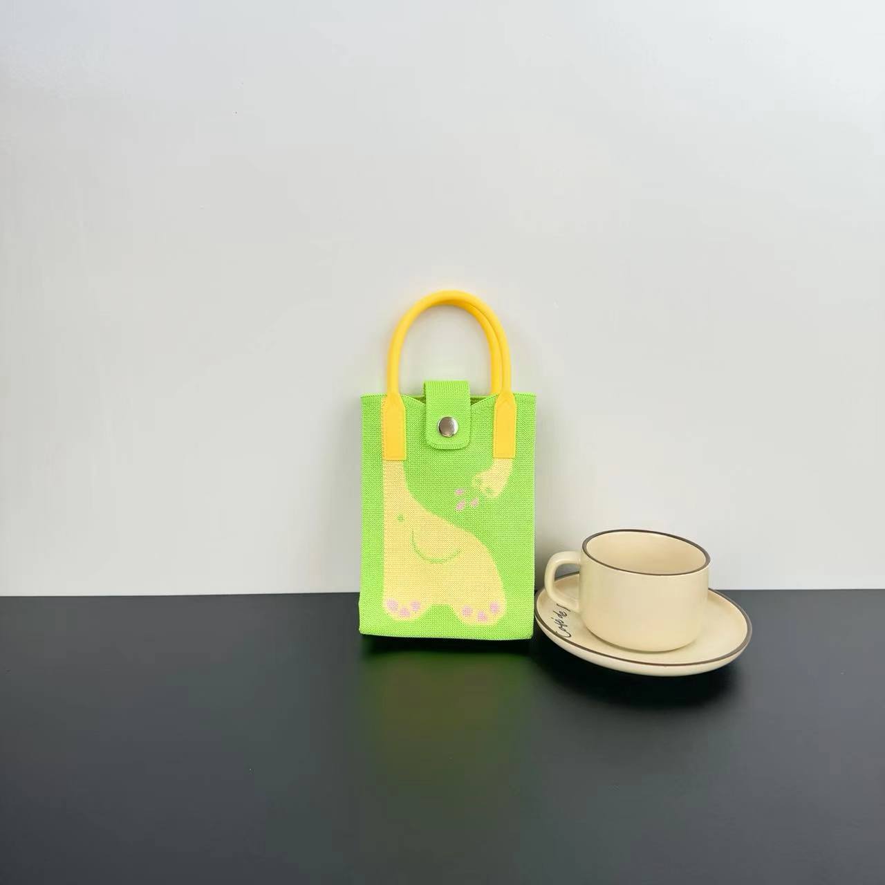 High Sense Mobile Cartoon Knitted Dopamine Bags