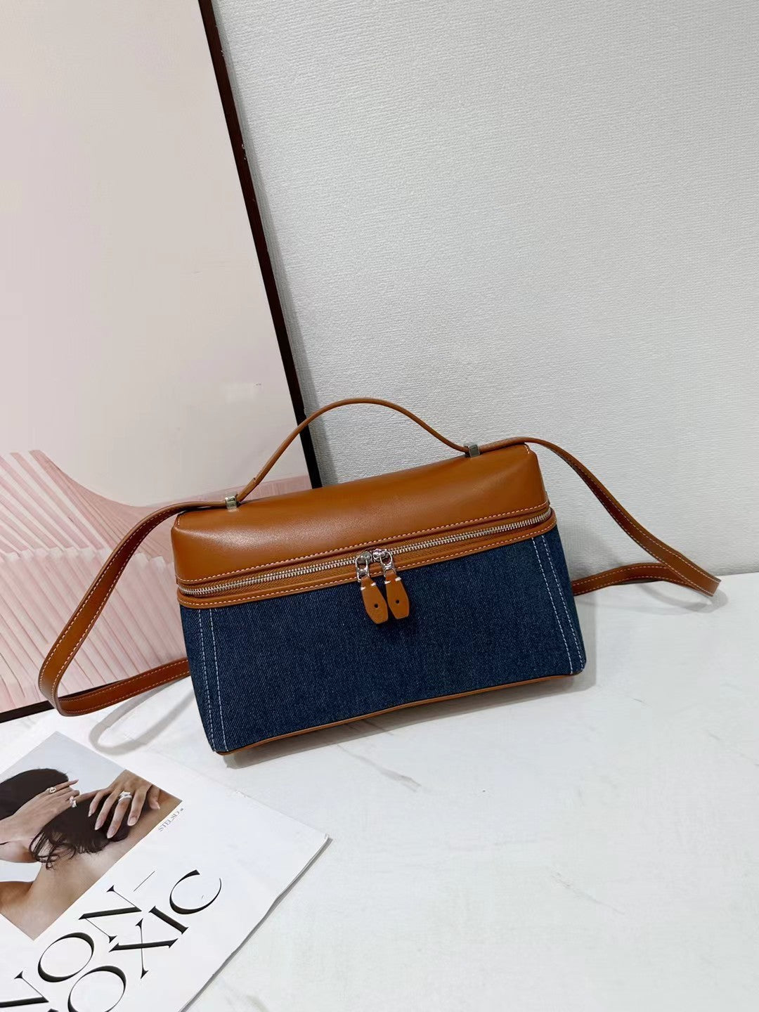 Leather Retro Cowhide Lunch Box Large Bags