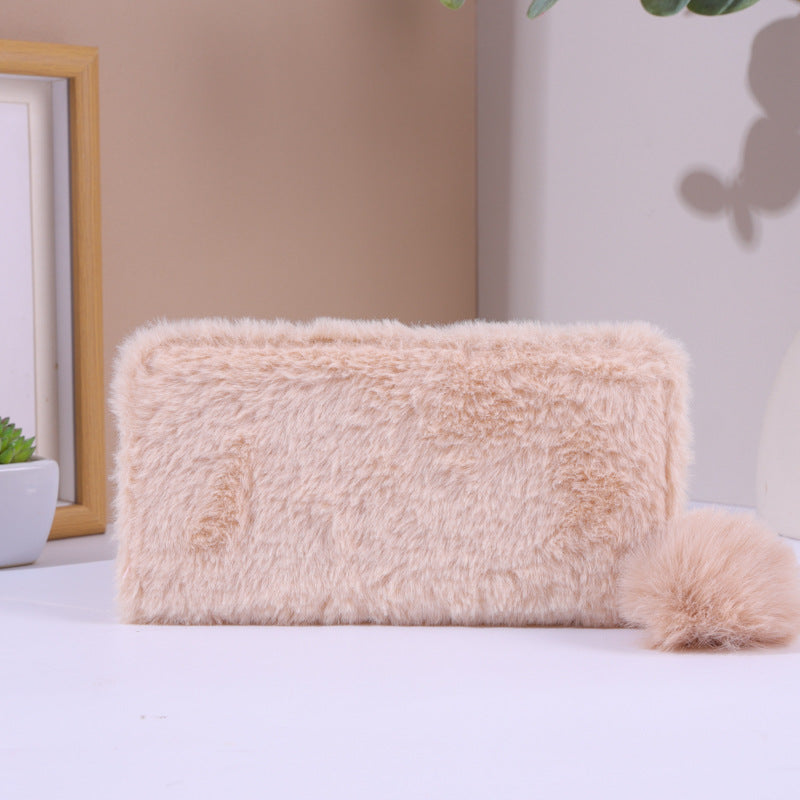 Love Embroidered Zipper Long Clutch Cartoon Coin Purses