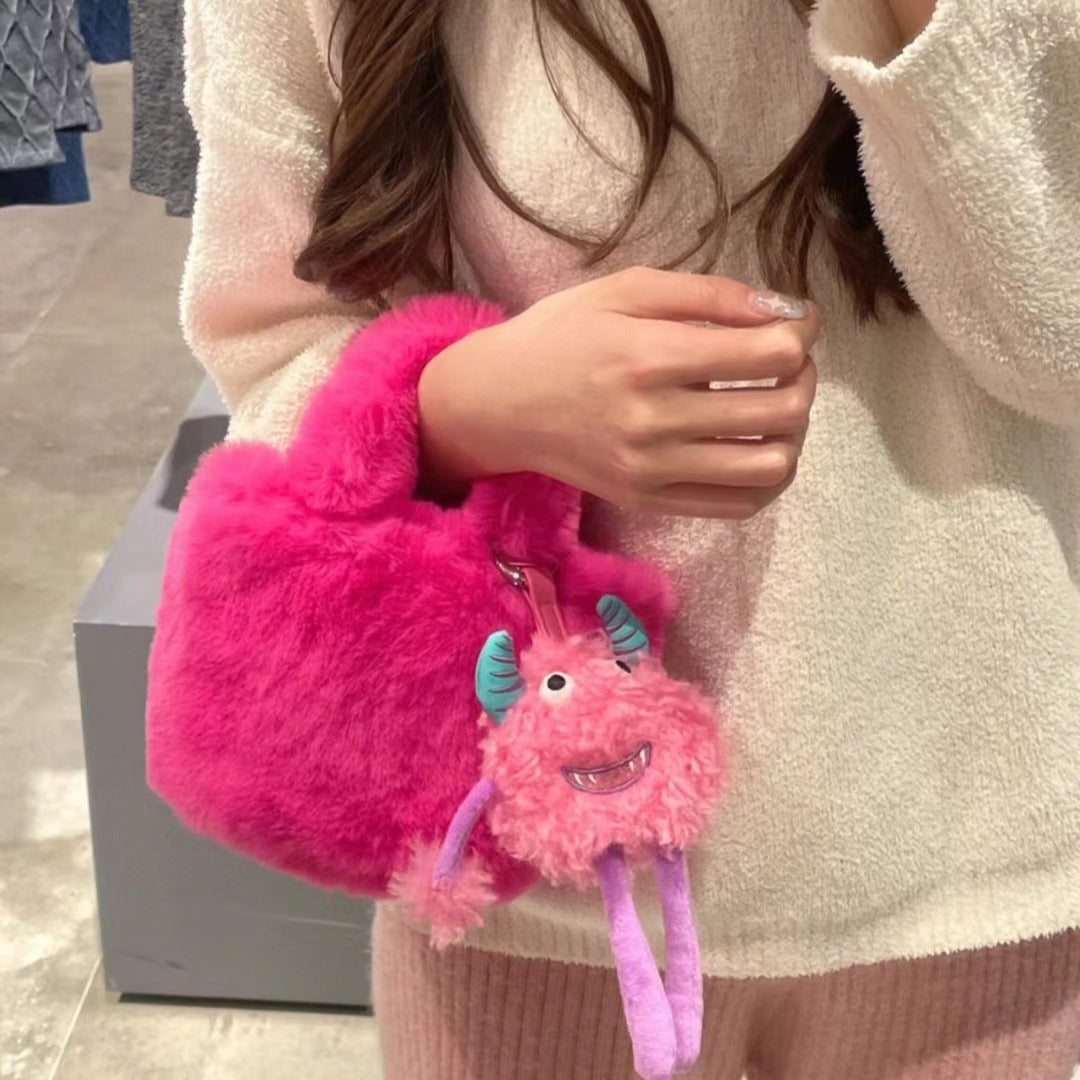 Trendy Doll Rose Red Cute Little Monster Crossbody Bags