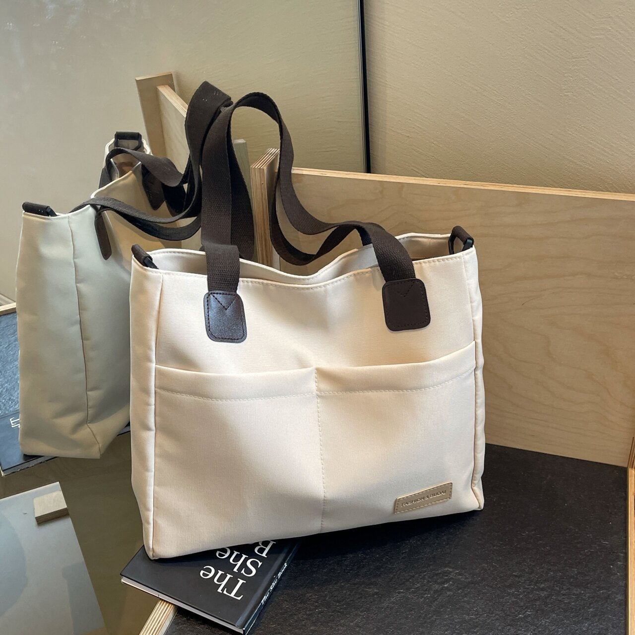 Women's Canvas Simple Portable Class Commuter Shoulder Bags