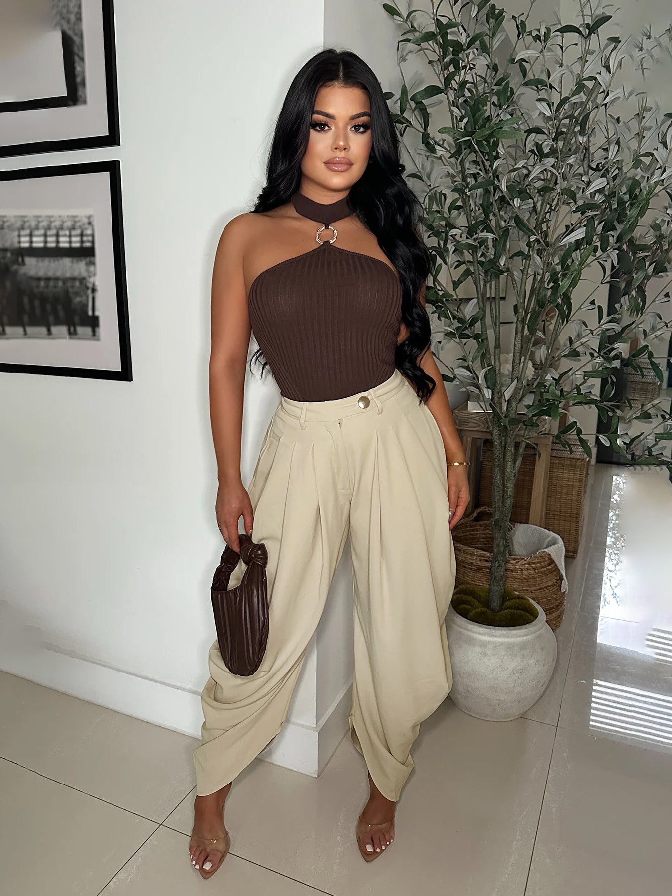 Women's Pure Color Sexy City Discount Personalized Pants
