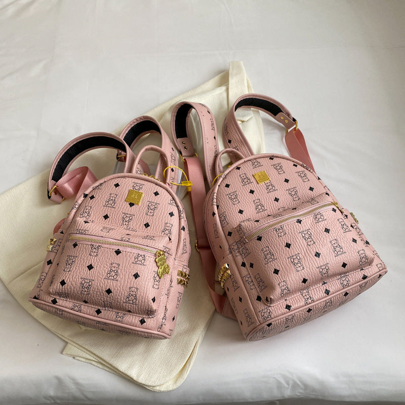 Women's Cute Bear Printed Fashionable Commuter Large Backpacks