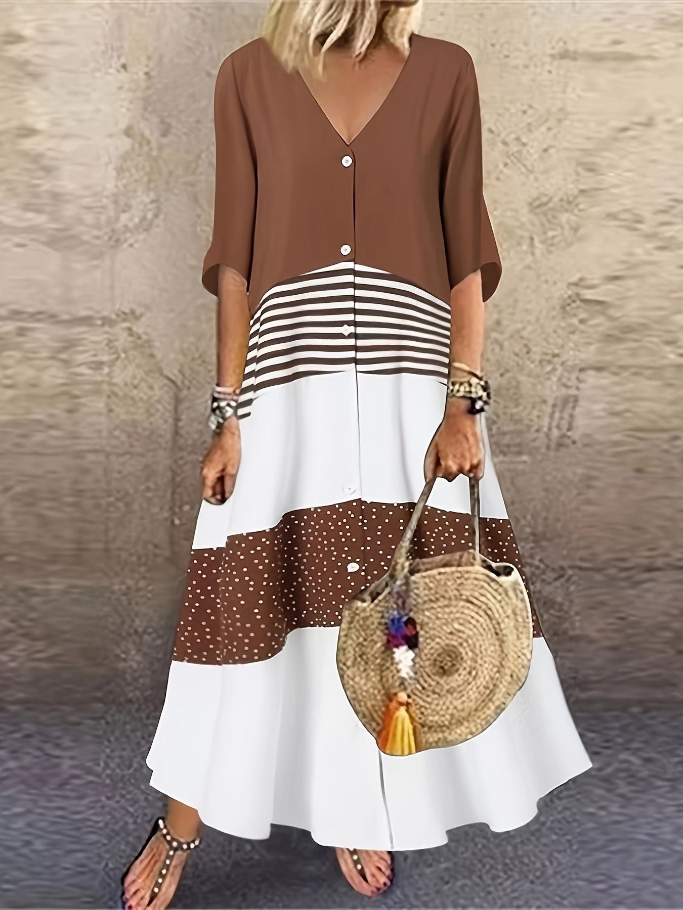 Attractive Summer Sleeve Long Pullover Color-matching Shorts