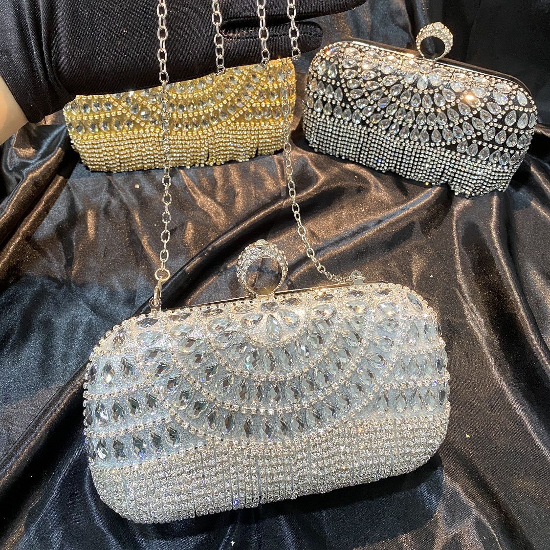 Rhinestone Tassel Knot Wedding Clothes Birthday Evening Bags