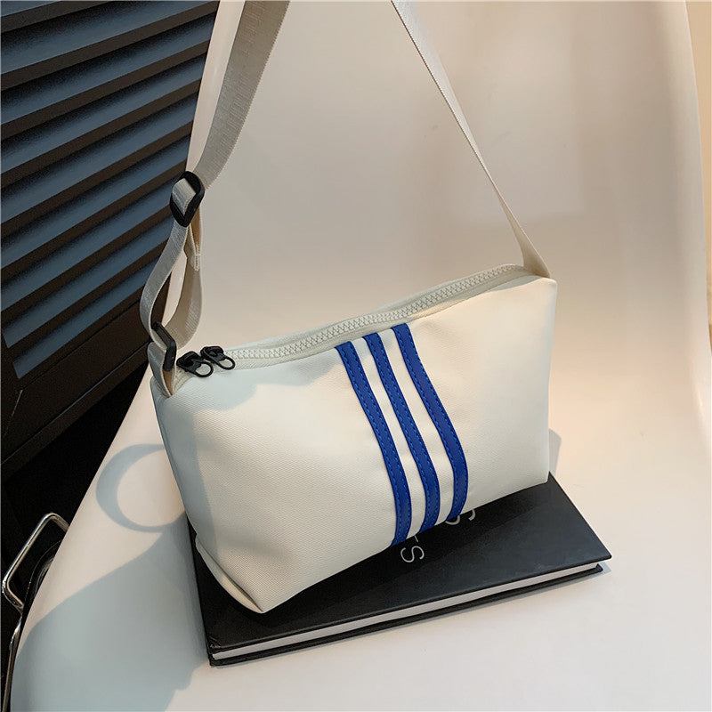 Women's Style Oxford Cloth Korean Fashionable Striped Shoulder Bags