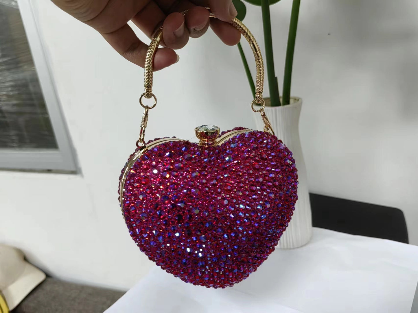 Women's Shape With Diamond Acrylic Dinner Elegant Crossbody Bags