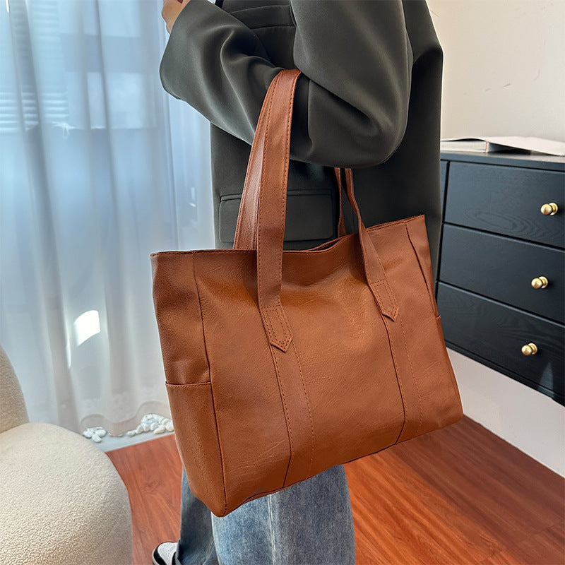 Women's Korean Simple Large Capacity Totes Thickened Shoulder Bags