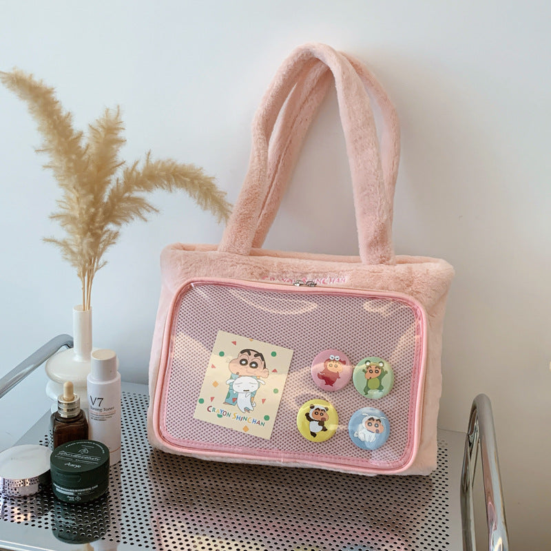 Cute Plush Simple Daily Commuting Large Shoulder Bags