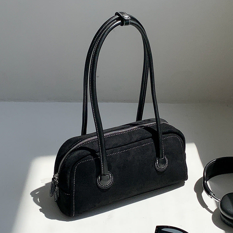 Women's Fashion Suede Niche High Sense Baguette Shoulder Bags
