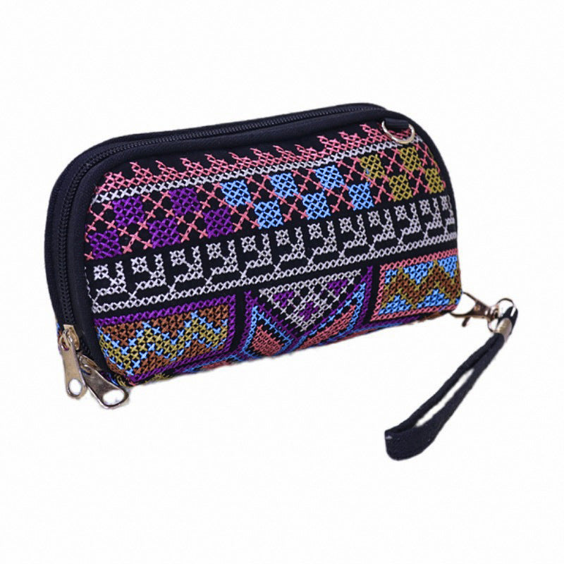 Ethnic Style Handmade Cross Stitch Mobile Female Fashion Phone Bags