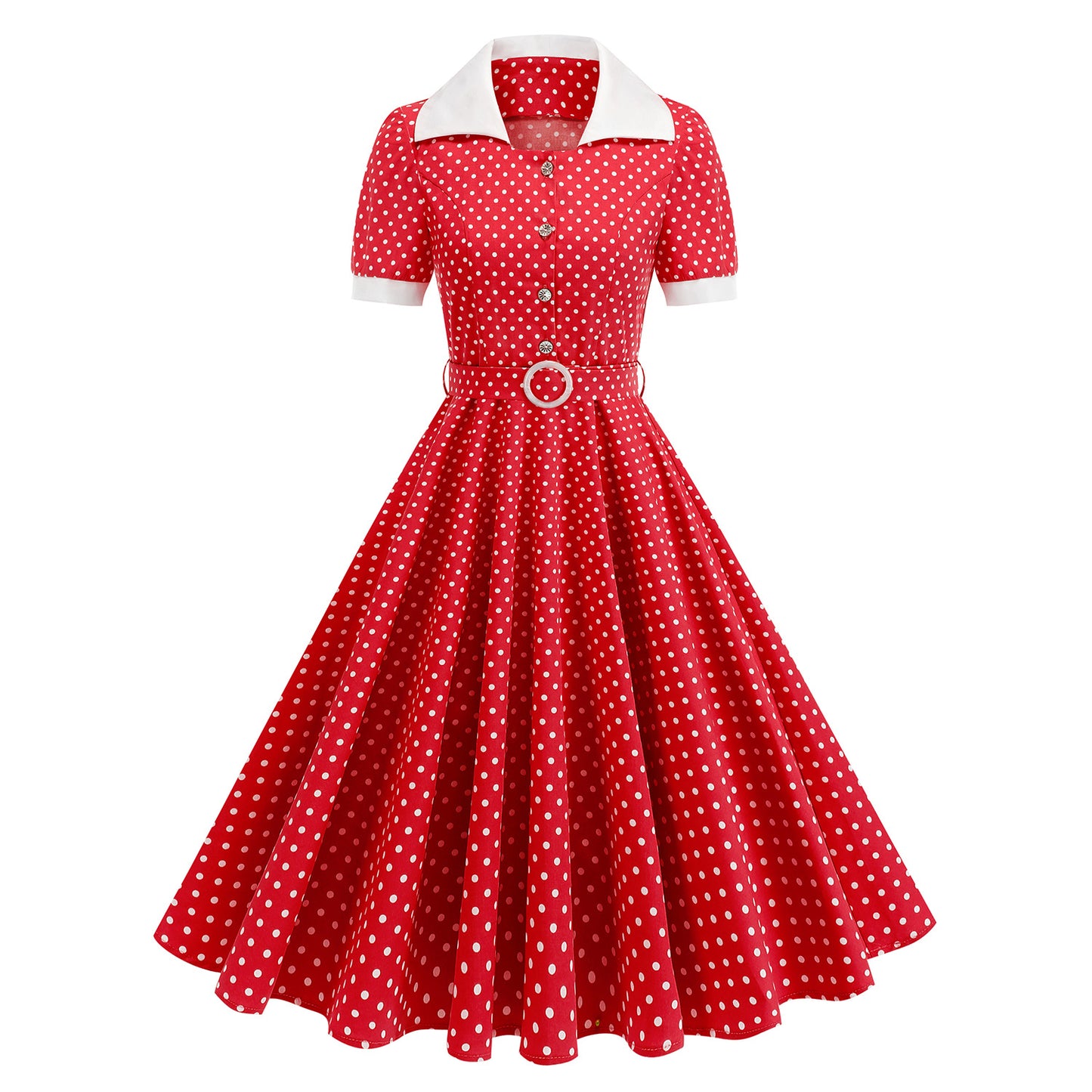 Contrast Color Lapels Polka Dot Big Cardigans