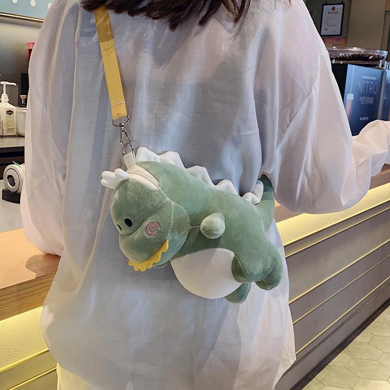 Plush Female Cartoon Cute Pouch Dinosaur Crossbody Bags