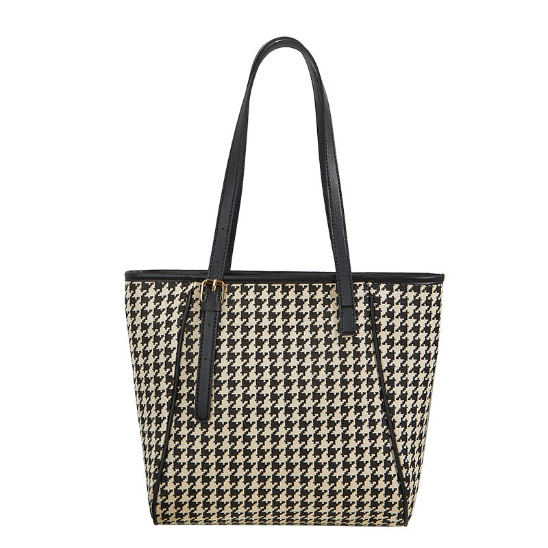 Women's Trendy Printed Versatile Canvas Contrast Color Tote Bags