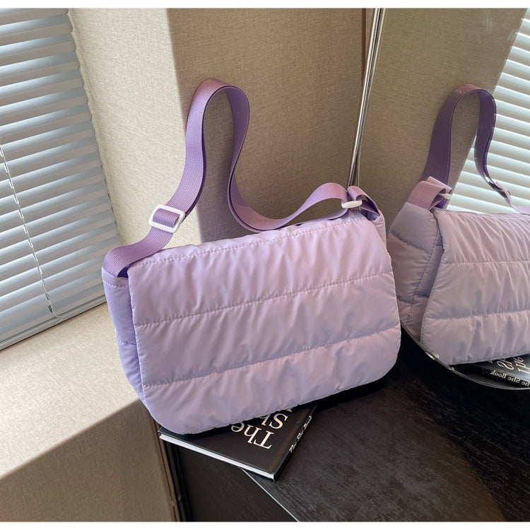 Commuter Cotton Clothing Trendy Fashion Solid Crossbody Bags