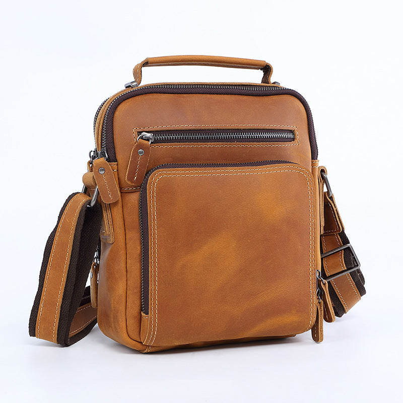 Men's Layer Cowhide Leather Genuine High-grade Crazy Bags