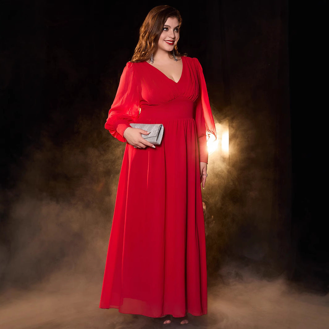 Women's Unique Dress Long Sleeve Chiffon Dresses