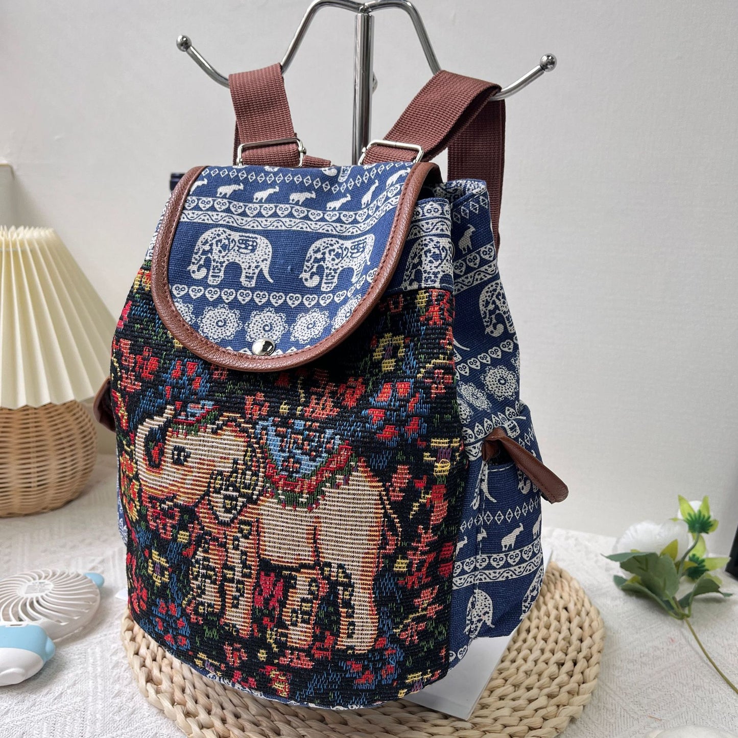 Retro Ethnic Style Special Drawstring Cover Backpacks