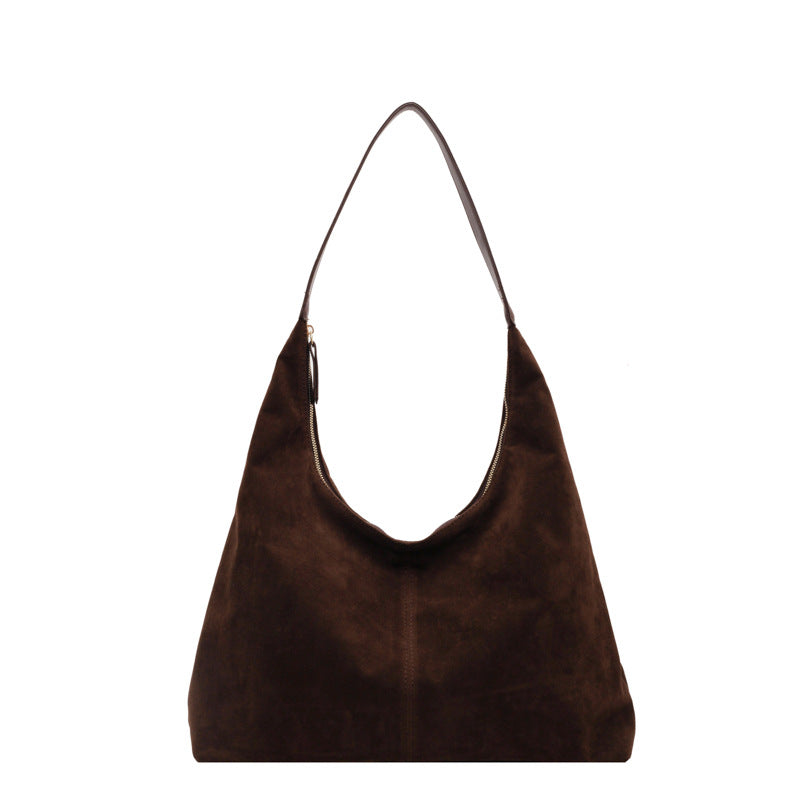 Women's Suede For Fashion Solid Color Large Shoulder Bags