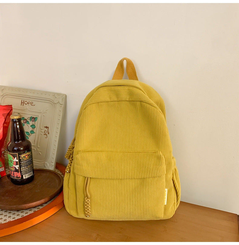Soft Campus College Style Solid Color Backpacks