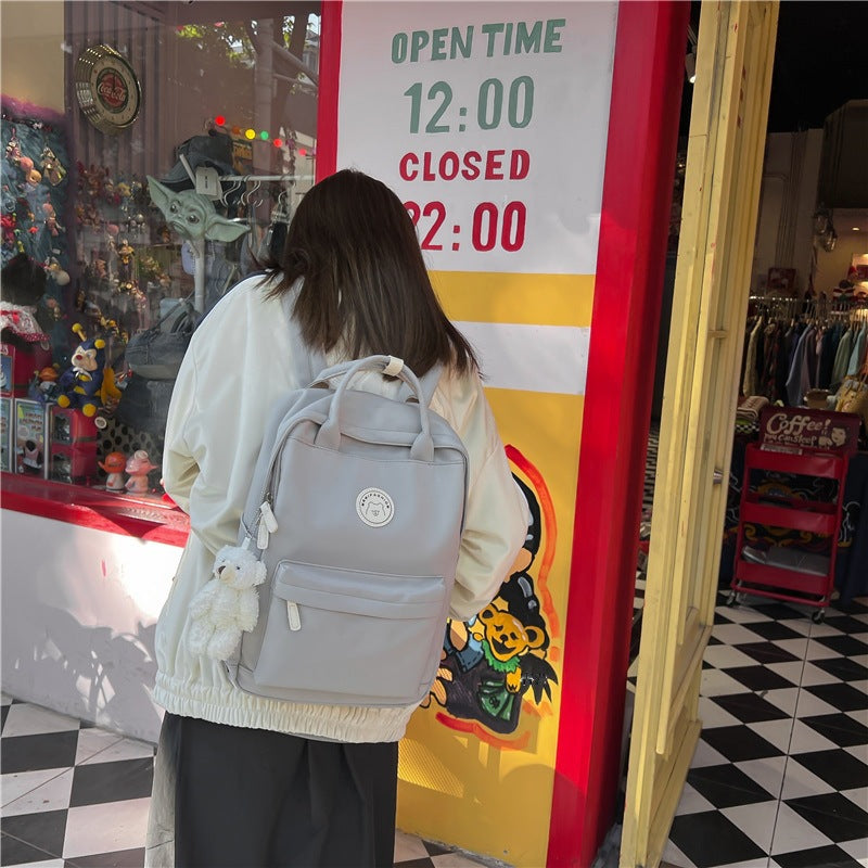 Women's Style Korean High Fashionable Large Capacity Solid Backpacks
