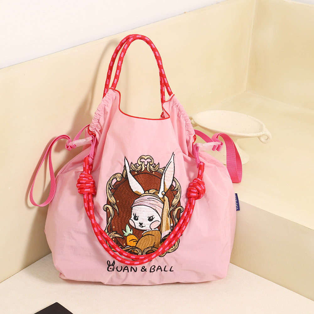Women's Style Embroidery Black Constellation Hard Canvas Shoulder Bags