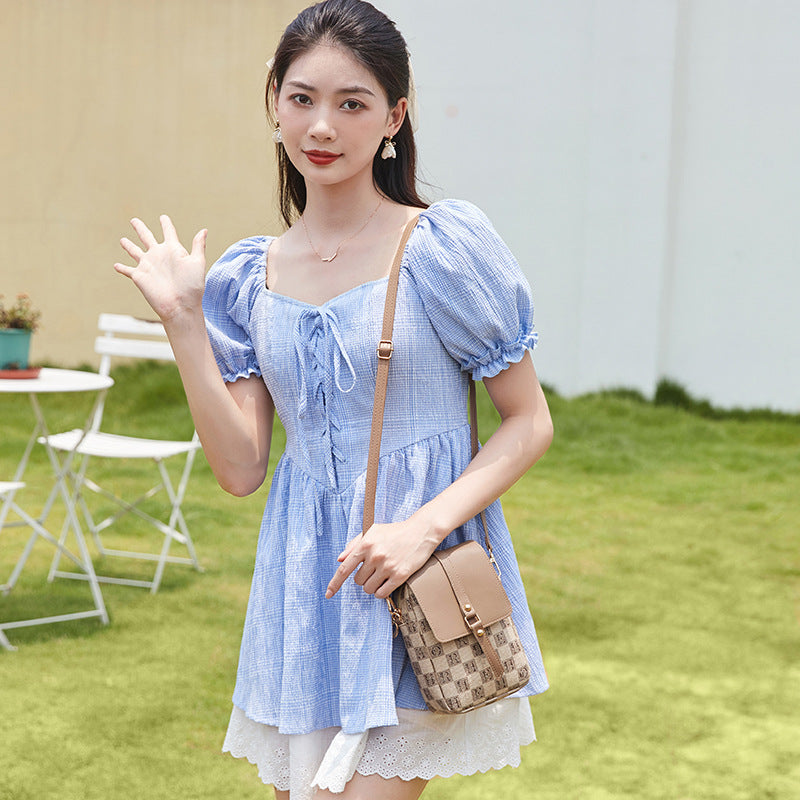 Women's Popular Mobile Printed Soft Leather Phone Bags